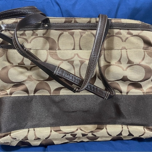 Coach Brown and Tan Tote Bag - Picture 1 of 7
